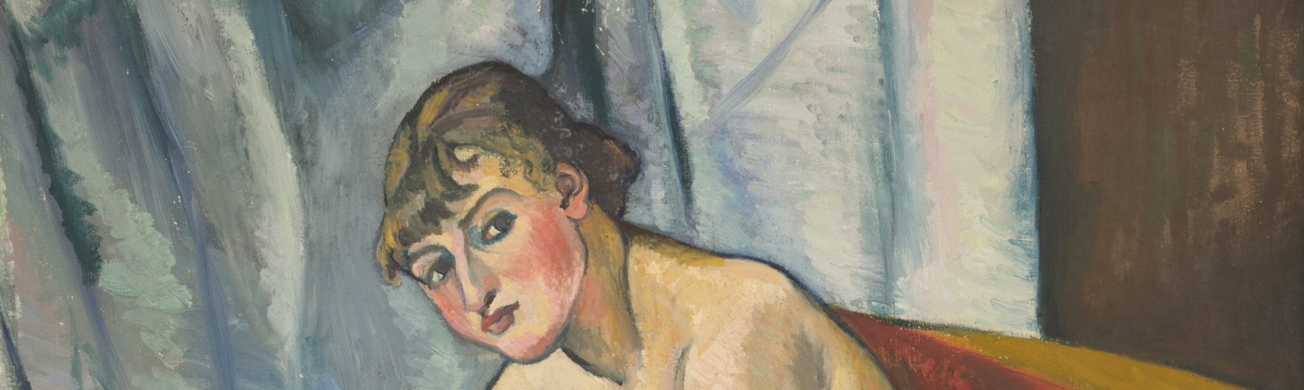 Nude Sitting on a Sofa (Nue assise sur un canapé), The Weisman & Michel Collection. Suzanne Valadon. SUZANNE VALADON – MODEL, MALER, REBEL. Ny Carlsberg Glyptotek