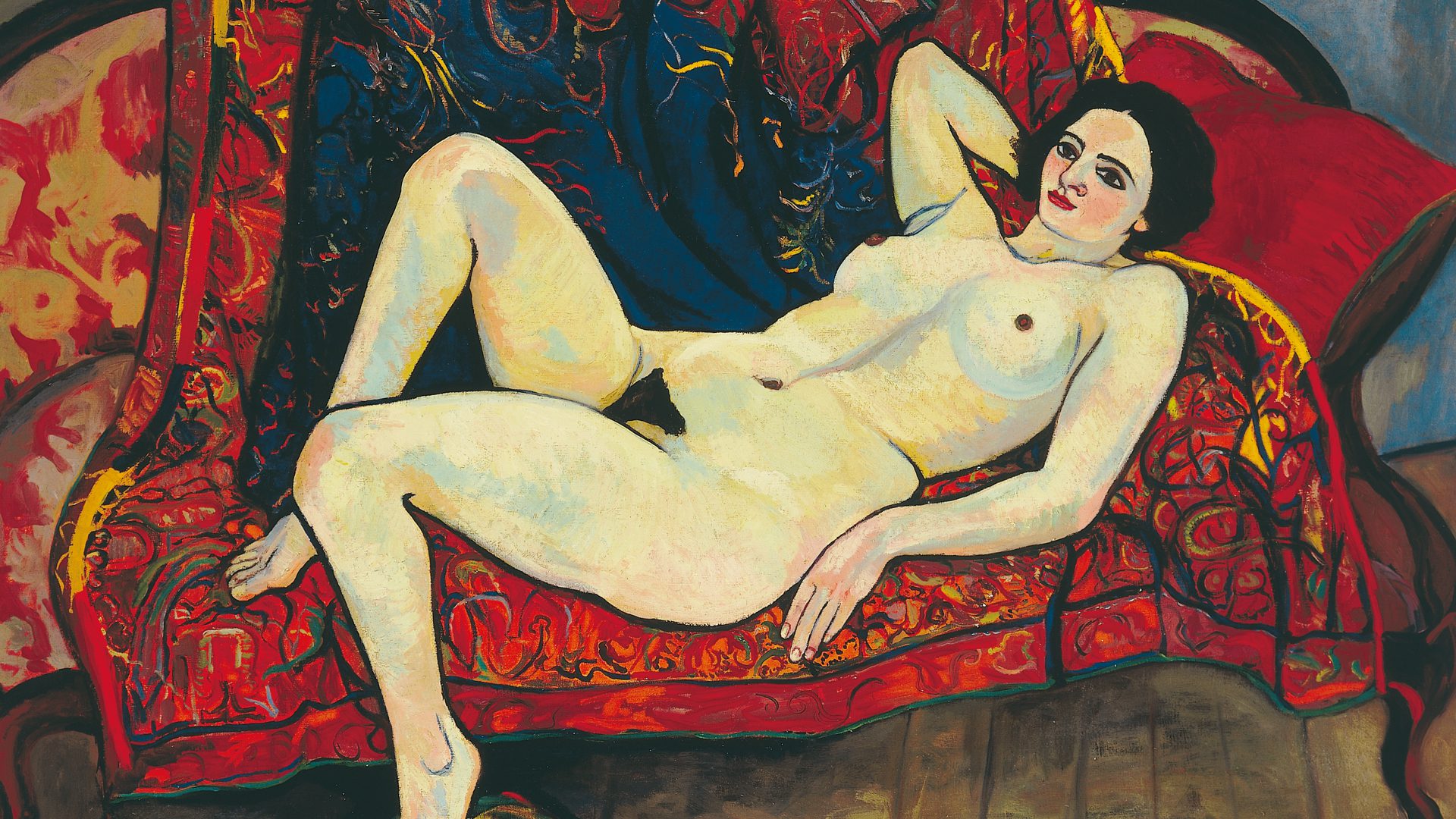 Suzanne Valadon, Nøgenfigur på en rød sofa, 1920. Olie på lærred. Association des Amis du Petit Palais, Geneva │ Studio Monique Bernaz, Genève