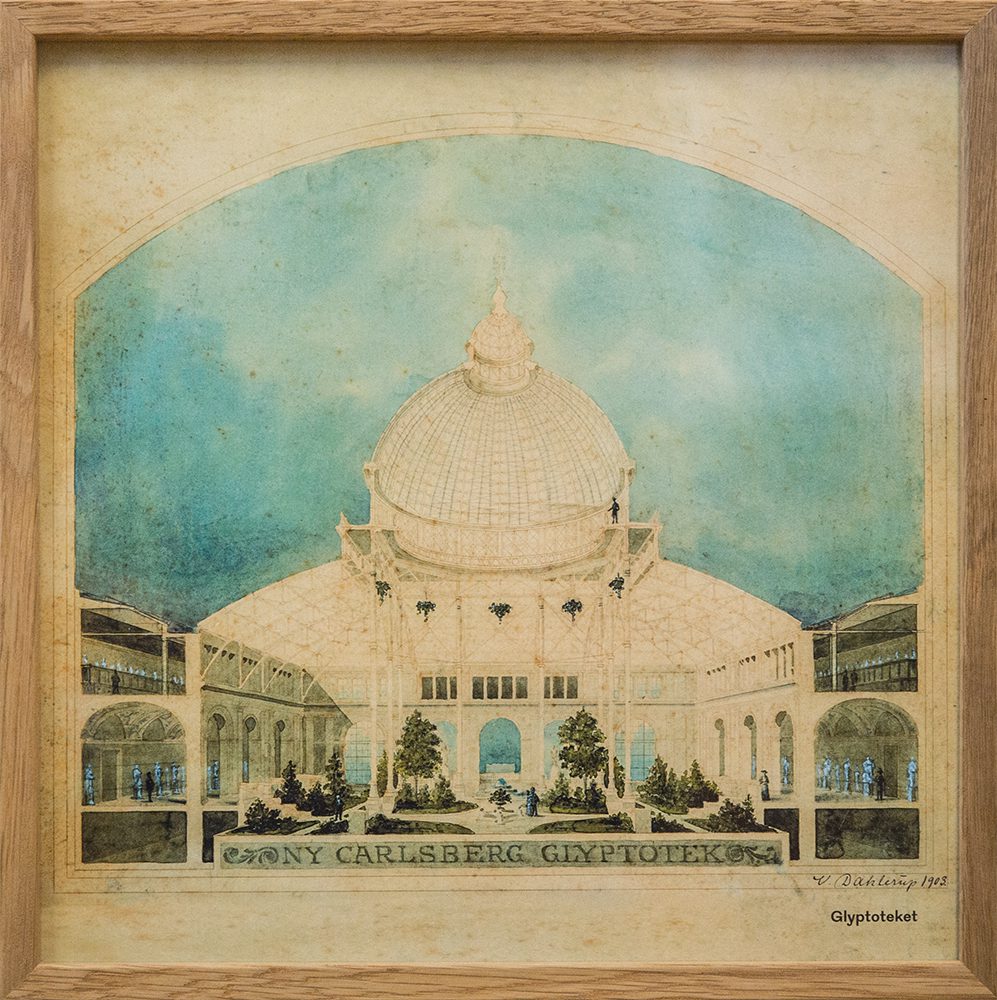 Drawing of the Winter Garden 1903 in wooden frameimage